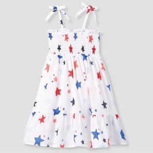 Toddler girls stars smocked tank top dress Cat & Jack red white and blue size 3T